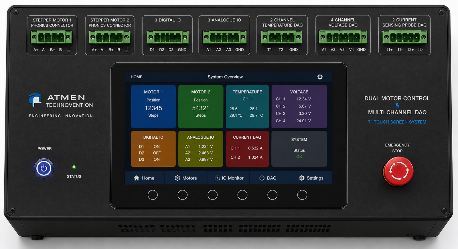 ActuatorDAQ dual stepper motor control and DAQ system